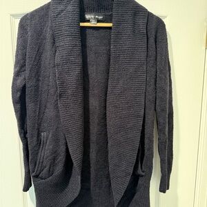 Barefoot Dreams Charcoal Open-Front Cozy Shawl Cardigan